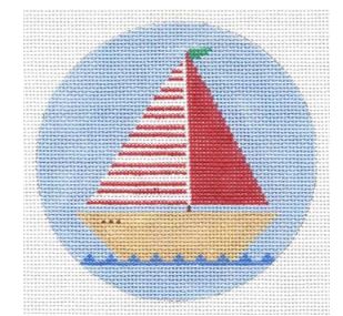 Red Sailboat Ornament