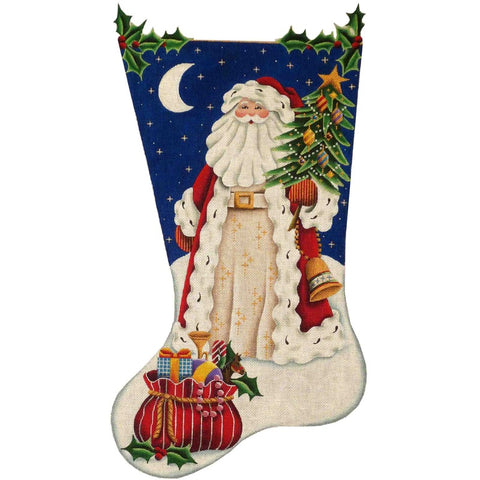 Old Father Christmas Santa Stocking - 18ct