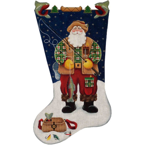 Fishing Santa Stocking - 13ct