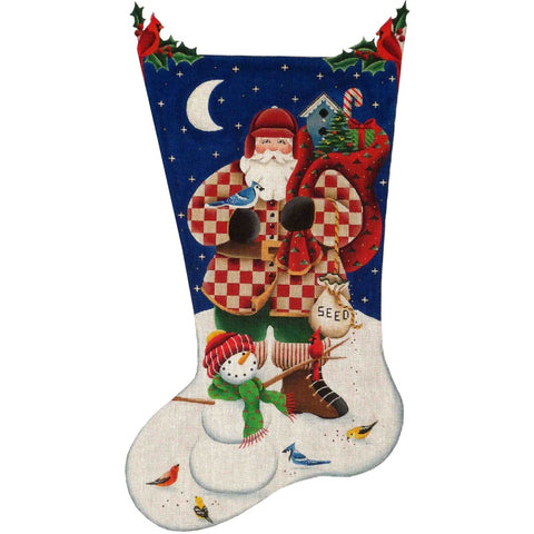 Bird Watcher Santa Stocking - 18ct