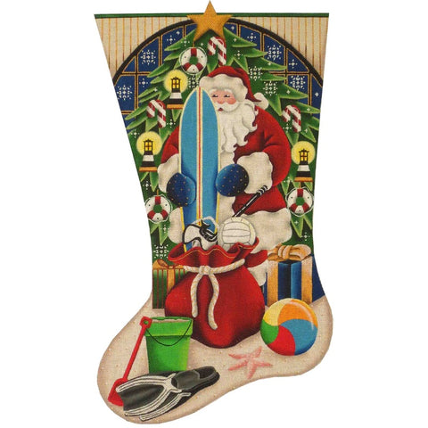 Beach Santa Stocking - 18ct