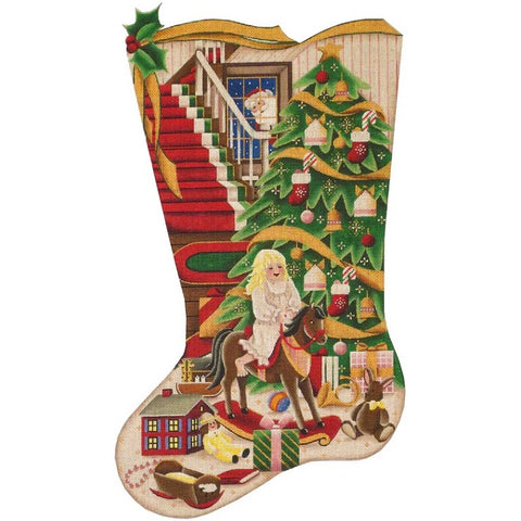 Rocking Christmas Stocking - Girl - 13ct