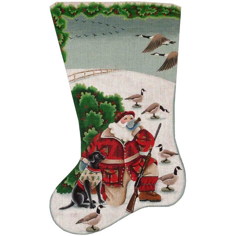 Santa And His Dog Stocking - 13ct 