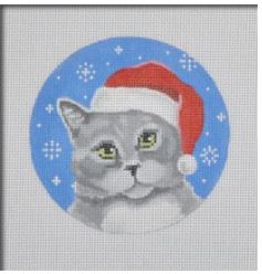 Grey Cat Santa