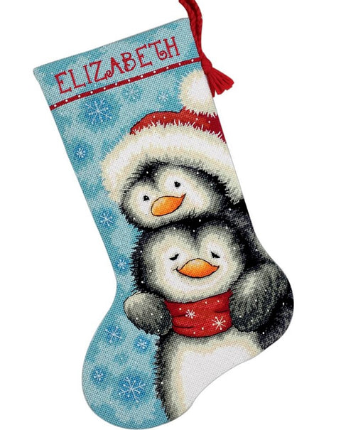 Hugging Penguin Stocking