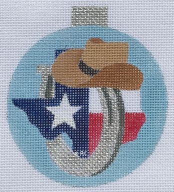 Texas Hat and Horseshoe Ornament