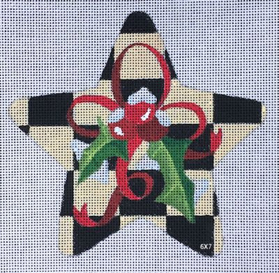 Black Checked Holly Star