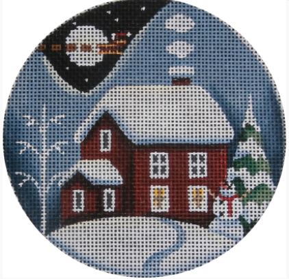 Red Winter Cabin Ornament