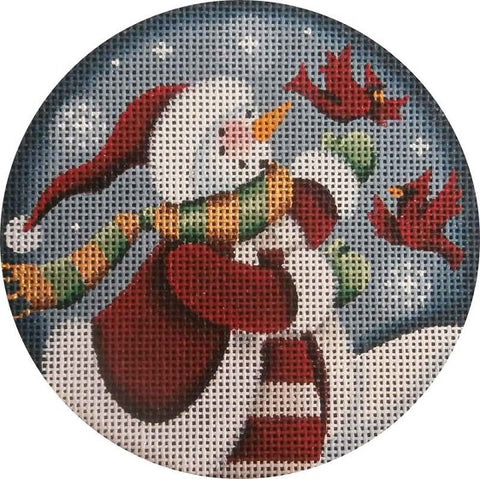 Folk Snowman Ornament