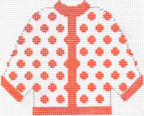 Orange Polka Dot Cardigan (Silver Needle)
