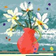 Red Vase with Flowers