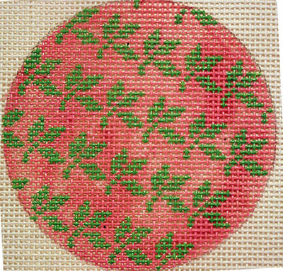 Green Leaves on Pink