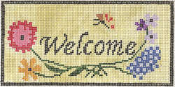 Welcome Flowers on Green