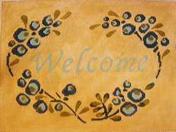 Welcome w/ Blue Flowers