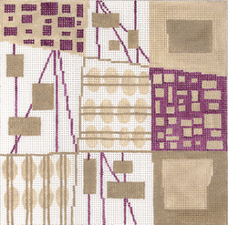 Retro Grid in Purple & Taupe