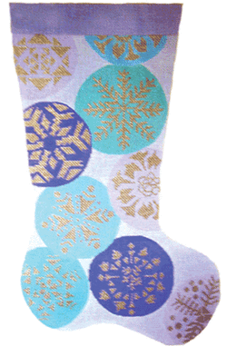 Large Blue Snowflake Stocking