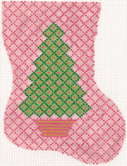 Diamond Tree on Pink Mini Stocking