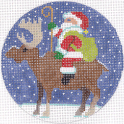 Santa Riding Moose