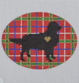 Plaid Golden Retriever Silhouette