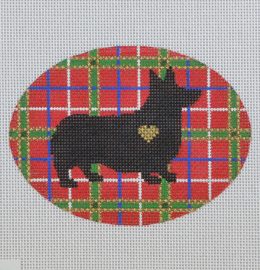 Plaid Corgi Silhouette