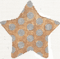 Star - Burlap Polka Dots