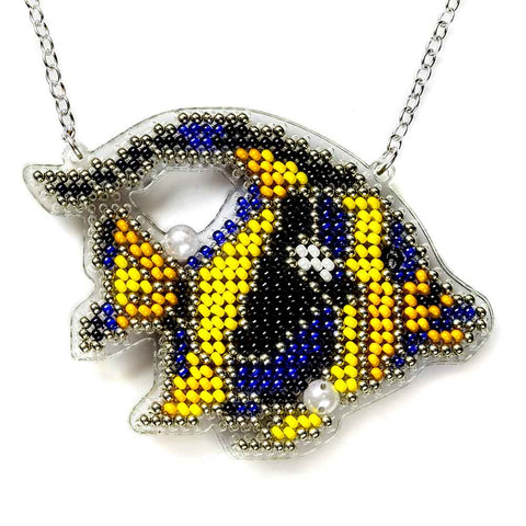 Bead Embroidery Kit - Yellow and Blue Fish (Wonderland Crafts)