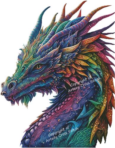Rainbow Dragon/Large - No Background (Artecy)