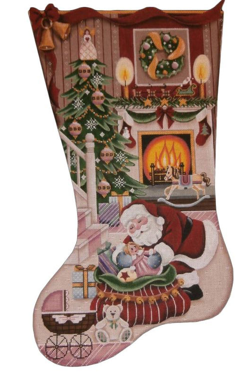 Christmas by the Fire Girl Stocking