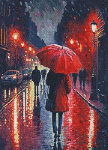 Red Umbrella in the Rain/Mini (Artecy)