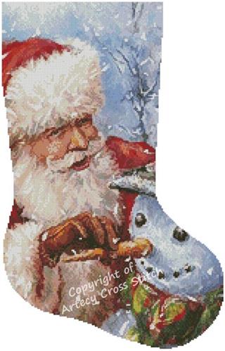 Santa with Snowman Stocking/Right (Artecy)