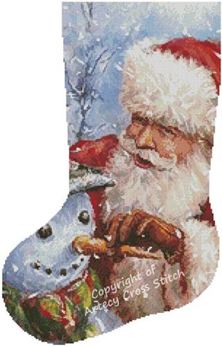 Santa with Snowman Stocking/Left (Artecy)