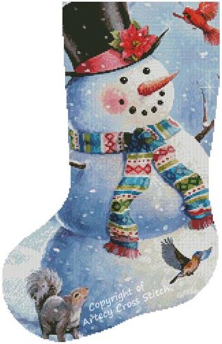 Snowman and Friends Stocking/Left (Artecy)