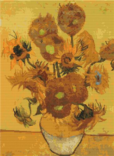 Still Life Vase with Fifteen Sunflowers (Art of Stitch)