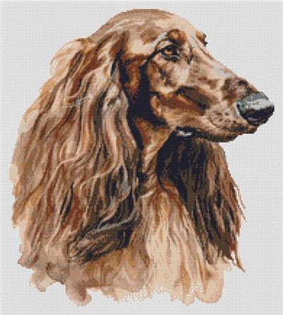 Afghan Hound (White Willow Stitching)