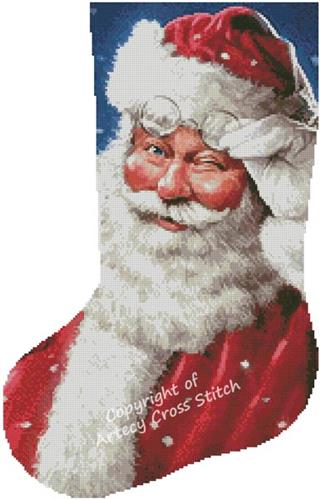 Santa Wink Stocking/Left (Artecy)
