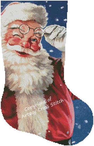 Santa Wink 2 Stocking/Right (Artecy)