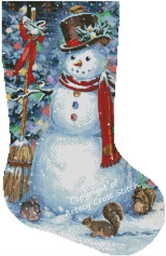 Woodland Snowman Stocking/Right (Artecy)