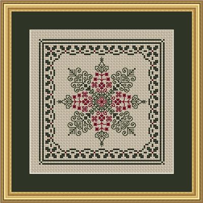 Christmas Holly and Pine Snowflake (Happiness is HeartMade)