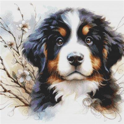 Bernese Mountain Dog Puppy (White Willow Stitching)