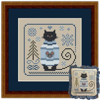 Cat Tales Collection - Cat In A Cozy Blue Sweater  (Happiness is HeartMade)