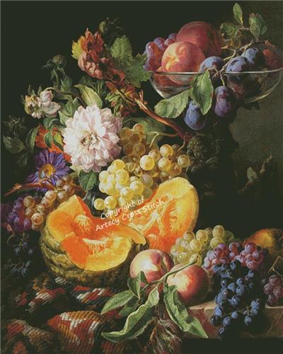 Peaches, Plums, Grapes and Melon/Large (Artecy)