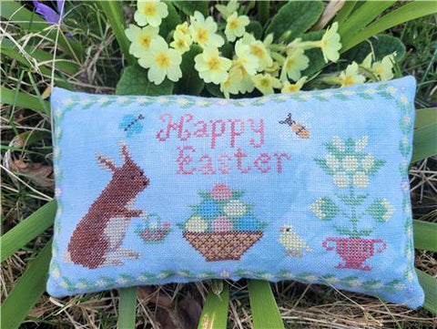 Happy Easter Bunny Cushion (Crowsfeetstitching)