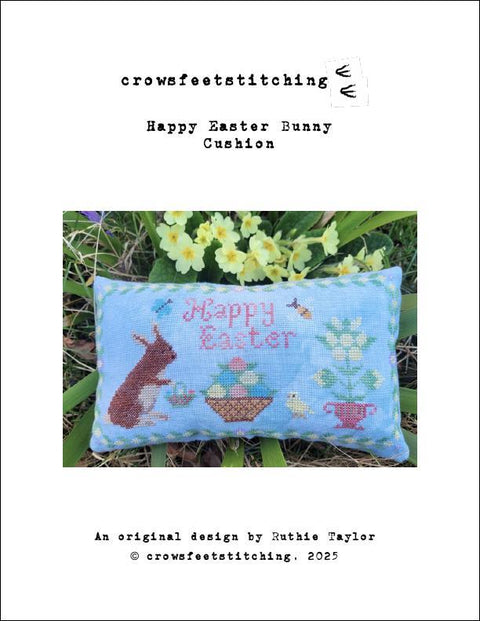 Happy Easter Bunny Cushion (Crowsfeetstitching)