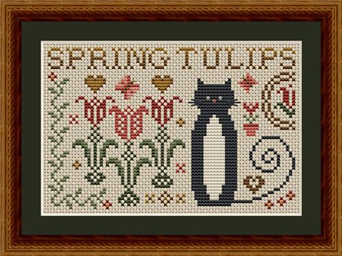 Cat Tales Collection - Cat With Spring Tulips (Happiness is HeartMade)