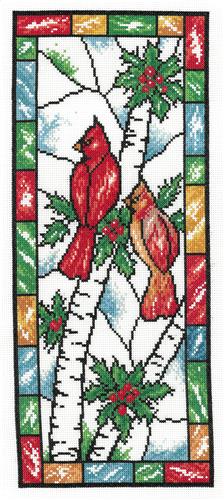 Stained Glass Winter Cardinal (Ursula Michael)