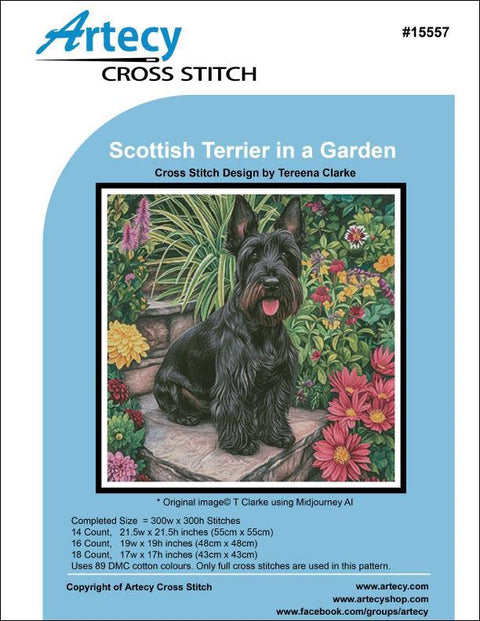 Scottish Terrier in a Garden (Artecy)