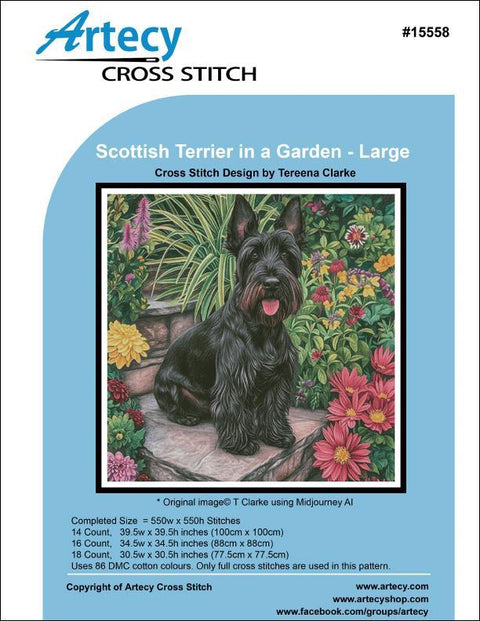 Scottish Terrier in a Garden/Large (Artecy)