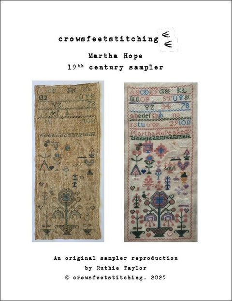 Martha Hope 19th Century Sampler (Crowsfeetstitching)