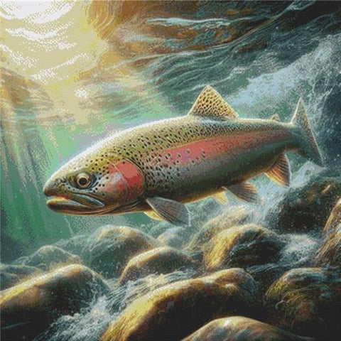 Rainbow Trout (White Willow Stitching)