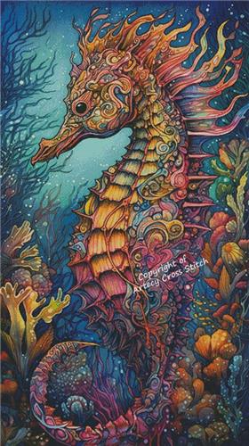 Colourful Abstract Seahorse/Large (Artecy)